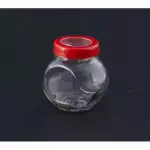 Стилен стъклен буркан за подправки, ядки и кафе - 150 мл - червен