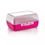 Снимка на Пластмасова кутия за сандвичи, с капак, голяма с цвят Розов