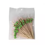 Снимка на Стилни бамбукови клечки за хапки 12 см - 50 бр. с цвят Зелен