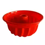 Снимка на Силиконова форма за кръгъл кекс с цвят Червен