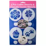 Снимка на Комплект шаблони за декориране на кафе и сладкиши с цвят Бял