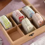 Снимка 2 на Кутия за чай от бамбук с 6 отделения за съхранение