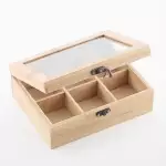 Снимка 3 на Кутия за чай от бамбук с 6 отделения за съхранение