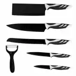 Снимка 5 на Комплект 6 броя черни ножове в швейцарски стил