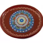 Снимка на Ръчно изработено голямо керамично плато елипса - 35см с цвят Син