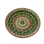 Снимка на Красива керамична чиния с различни цветове - 22 см с цвят Зелен