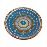Снимка на Красива керамична чиния с различни цветове - 22 см с цвят Син