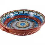 Снимка на Малка керамична тава в различни мотиви - 25см с цвят Син