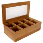 Снимка 1 на Бамбукова кутия за чай с 8 секции - 31см