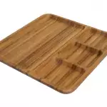 Снимка 2 на Стилна бамбукова табла за сервиране с 4 отделения, 28см