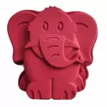 Снимка на Силиконова форма Слон за кекс с цвят Червен