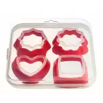 Снимка на Форми за сладки в кутия - 4 броя с цвят Червен