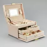 Снимка на Луксозна кутия за бижута и часовници с цвят Розов