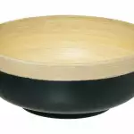 Снимка на Малка бамбукова купа за салата и снакс - 20 см с цвят Черен