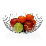Снимка на Стилна купа за плодове, 30 x 10 x 30 см с цвят Сребърен